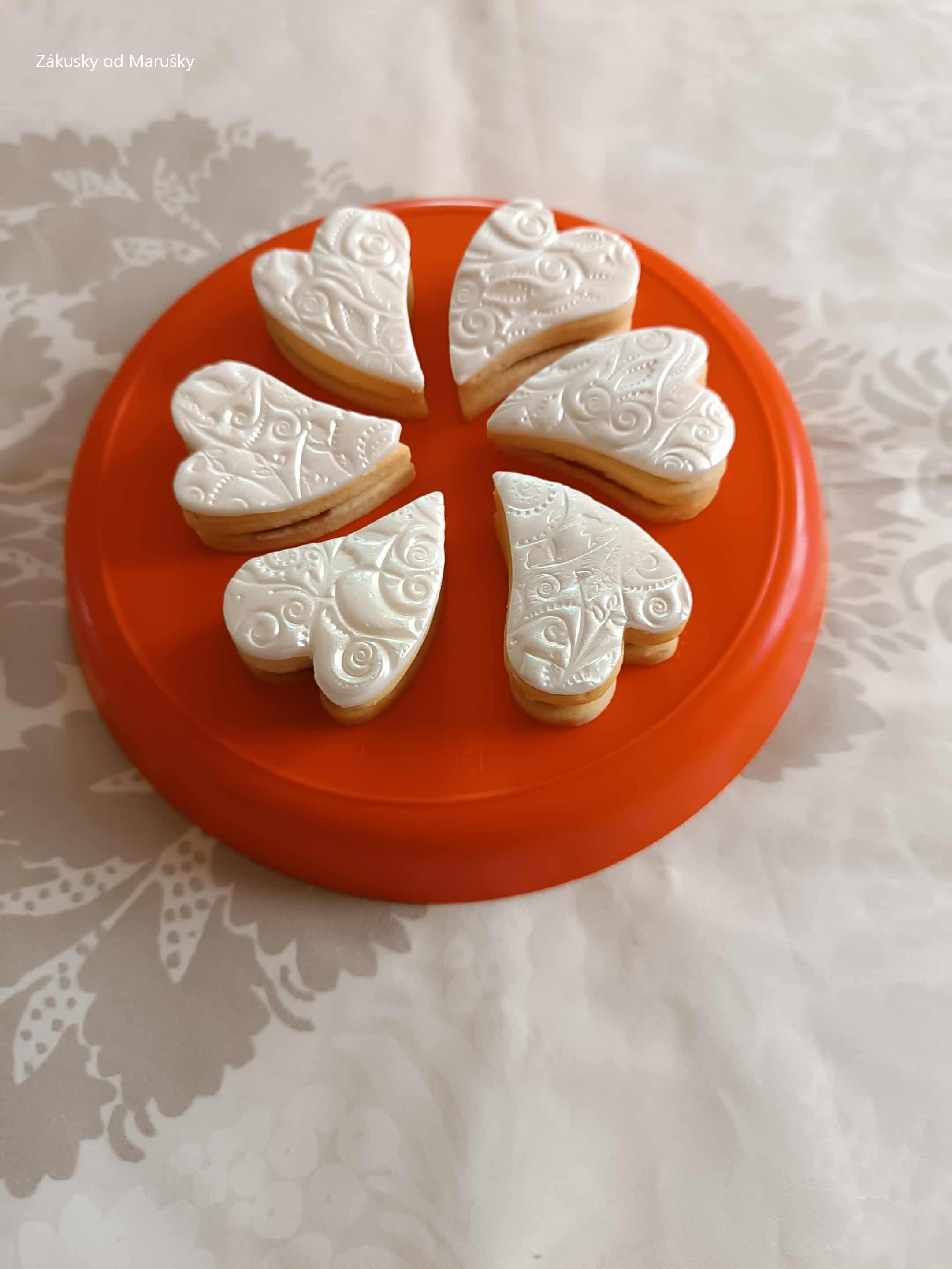 marcipanové linecké srdička